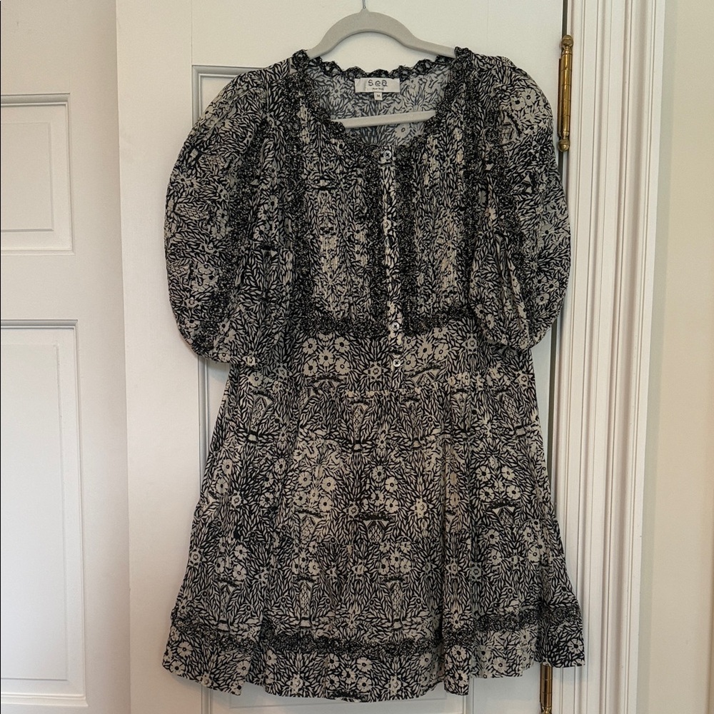 Sea New York Black and White Floral Dress